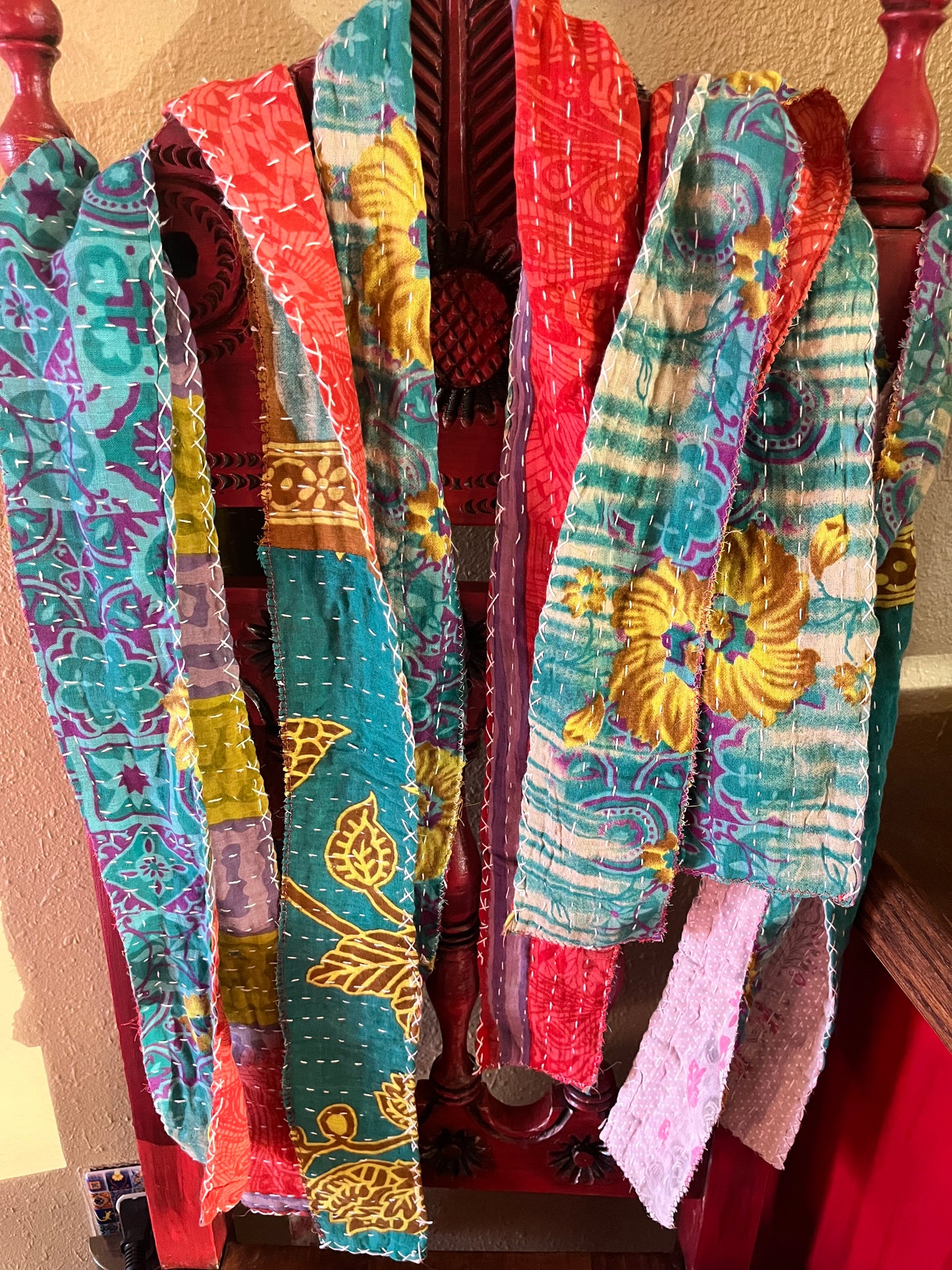 Kantha Wraps 52 inches long can be worn several ways