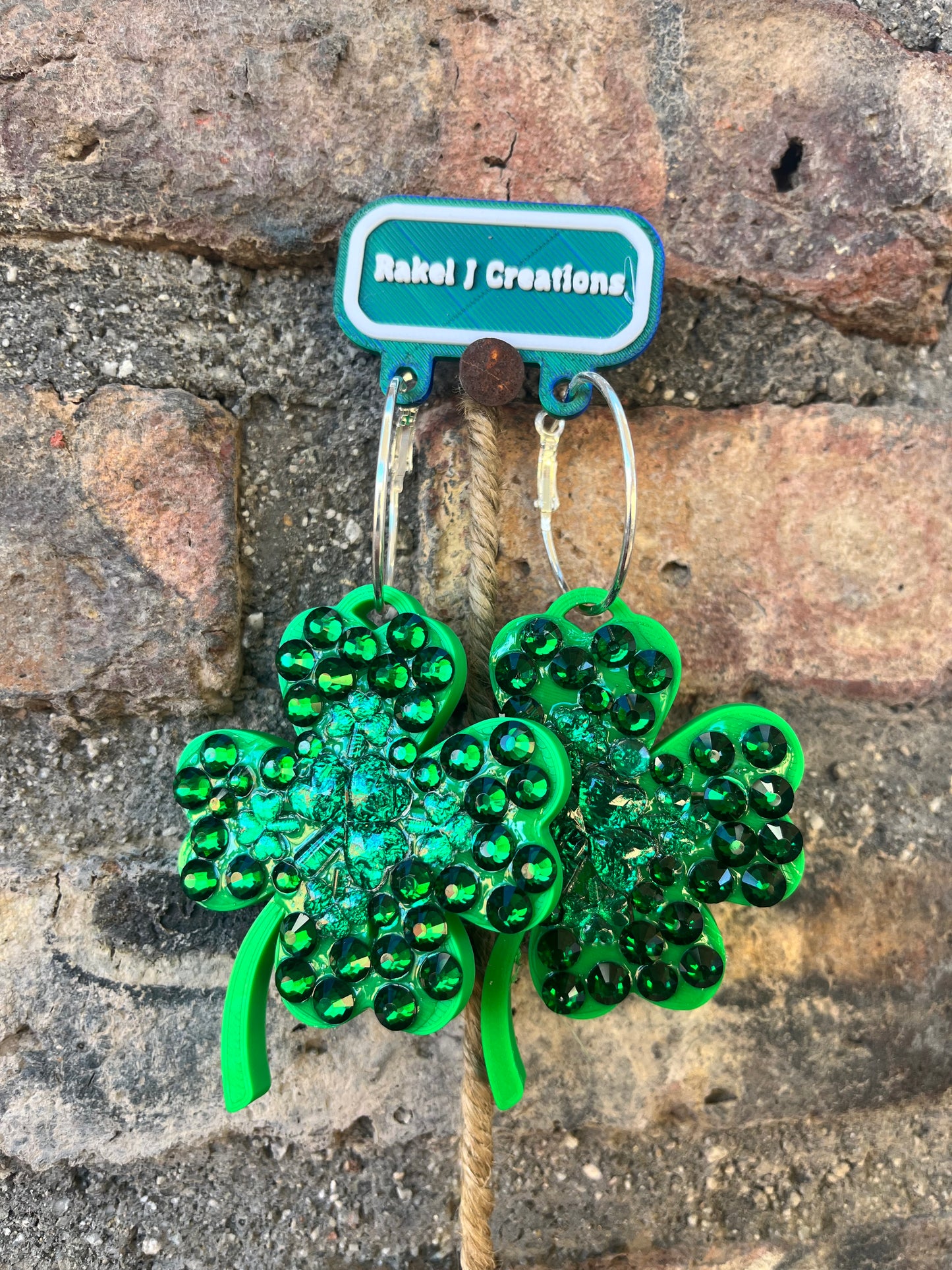 3 inch shamrock earrings