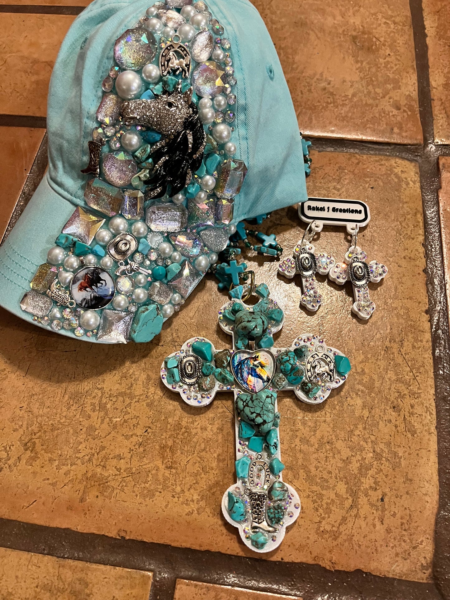 Pre order custom Matching hat, earrings and necklace set