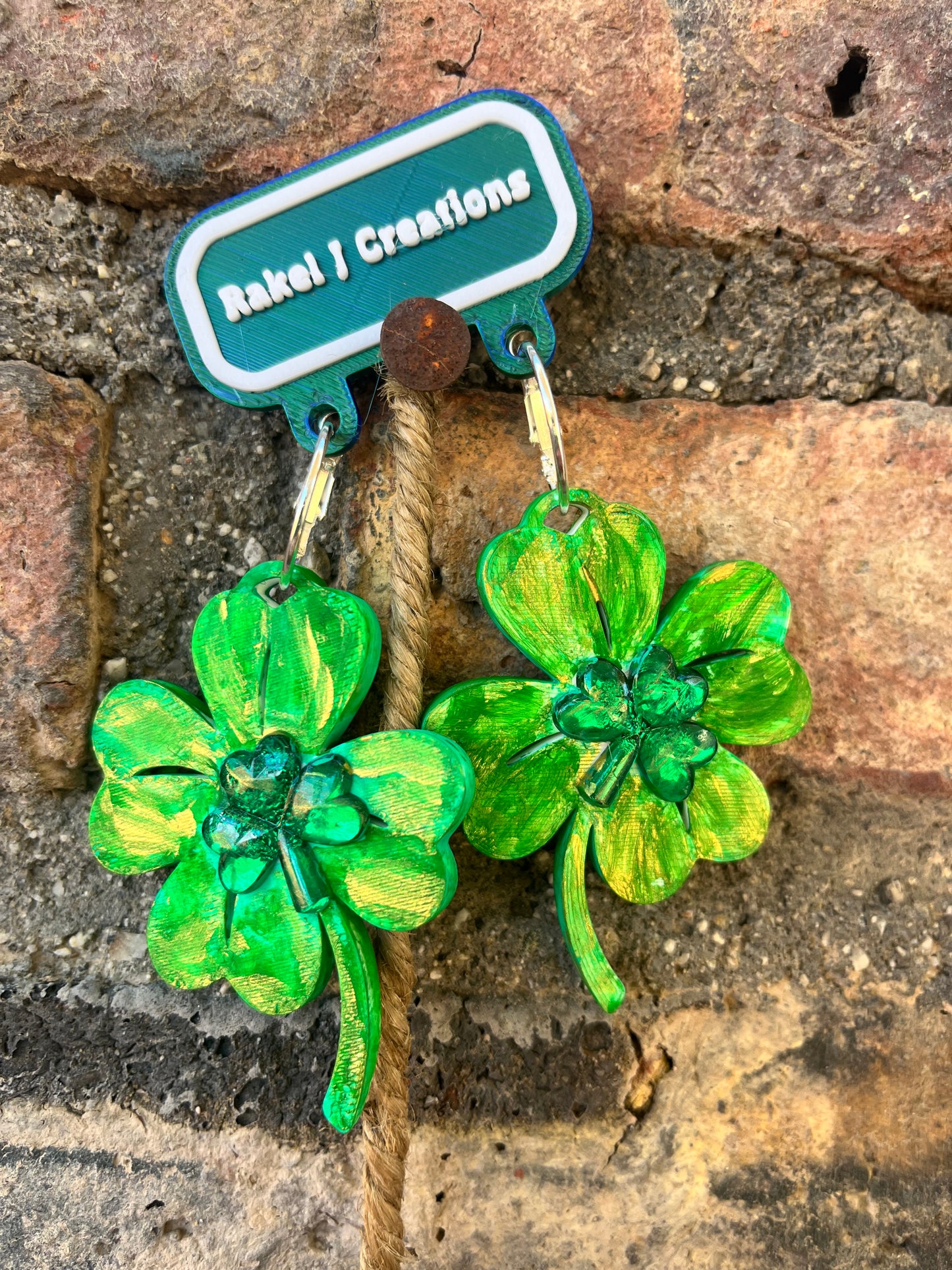 2.5 inch shamrock earrings