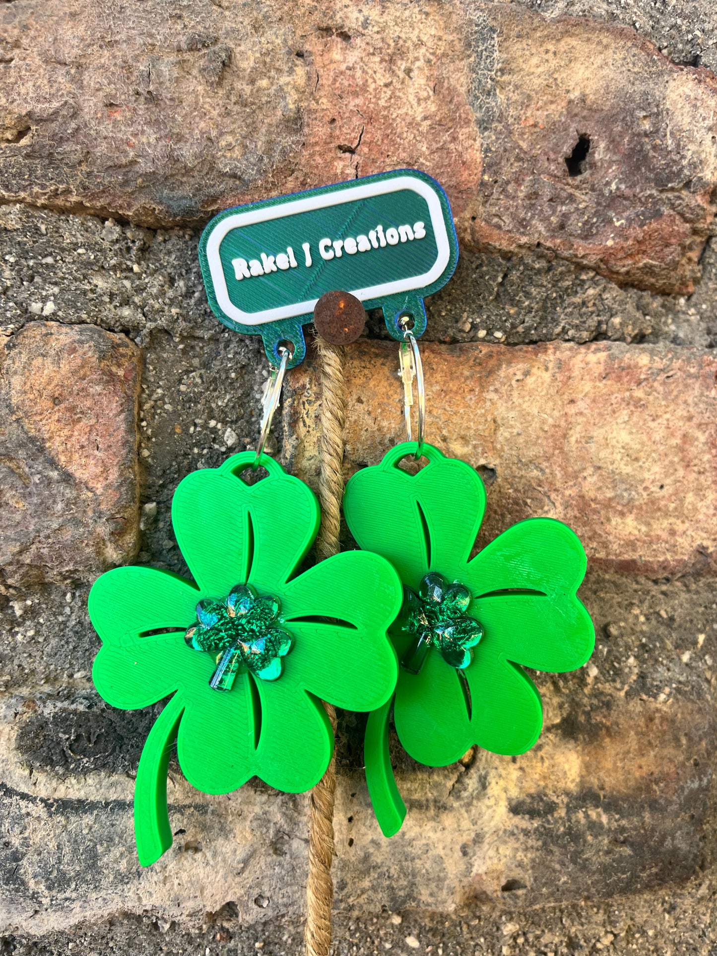 3 inch shamrock earrings