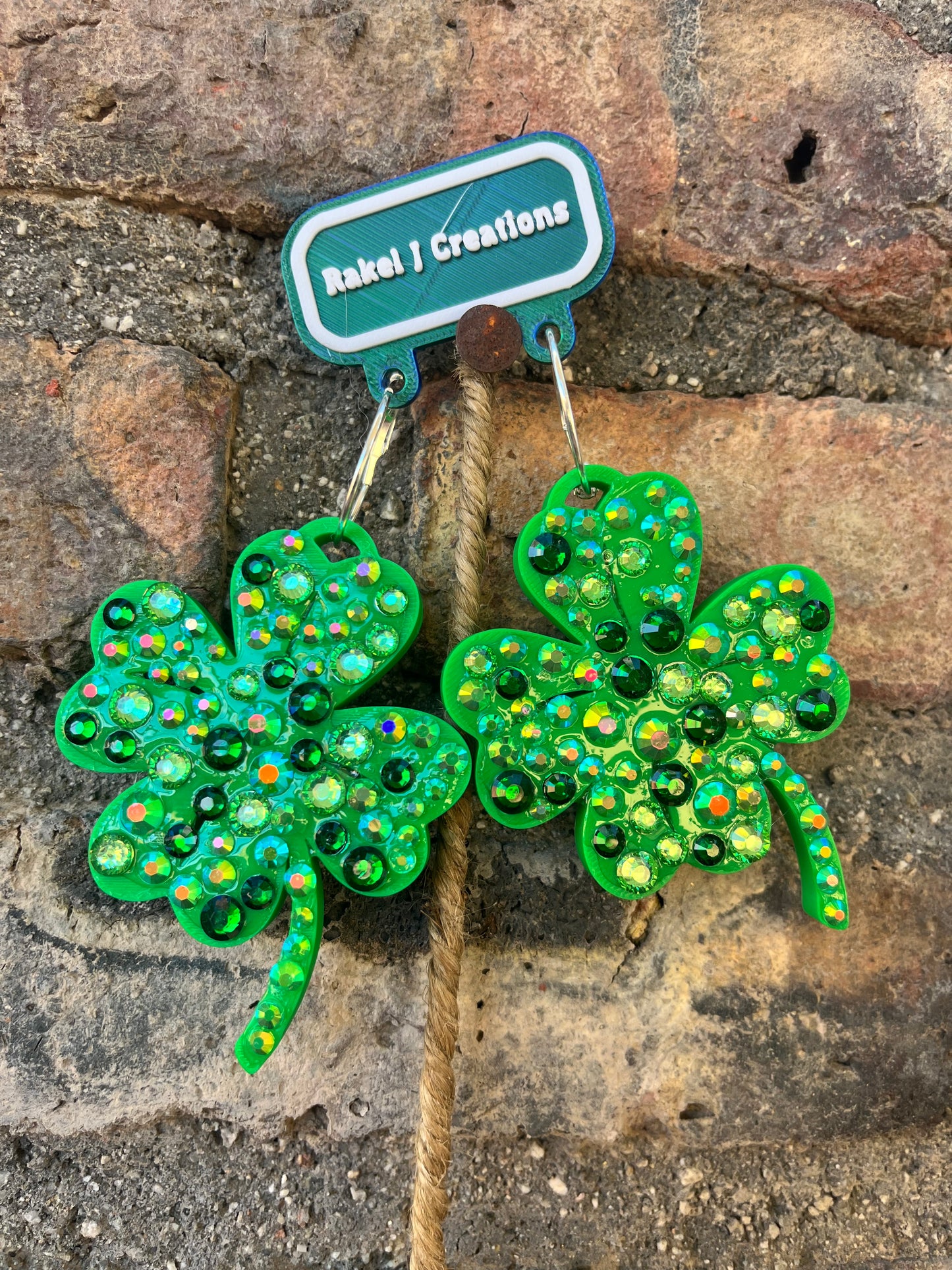 2.5 inch shamrock earrings