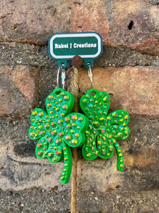 3 inch shamrock earrings