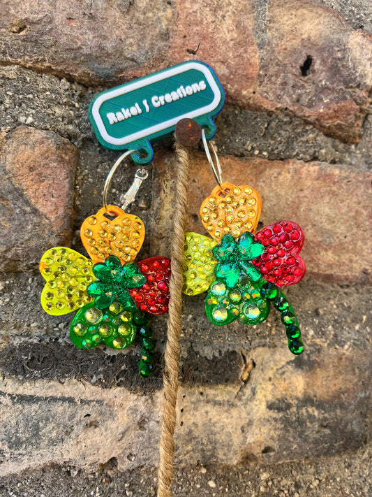 2.5 inch shamrock earrings