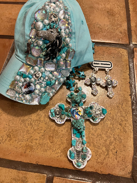 Pre order custom Matching hat, earrings and necklace set