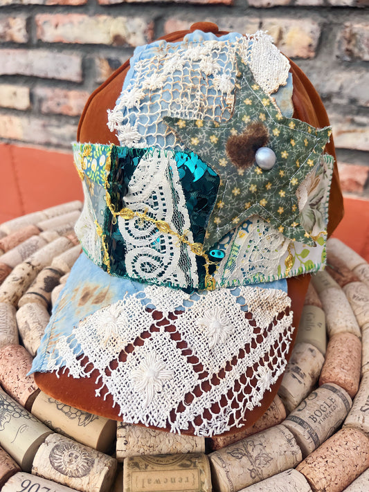 Green star quilt hat