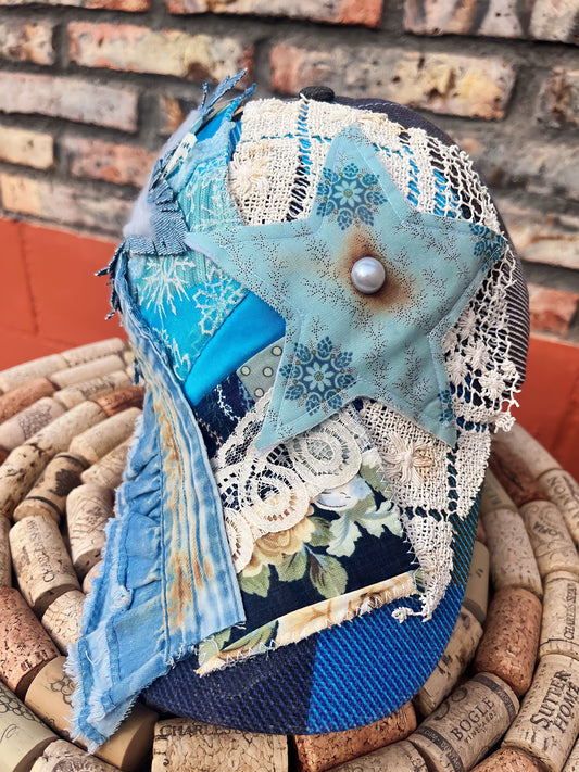 Midnight blue quilt hat