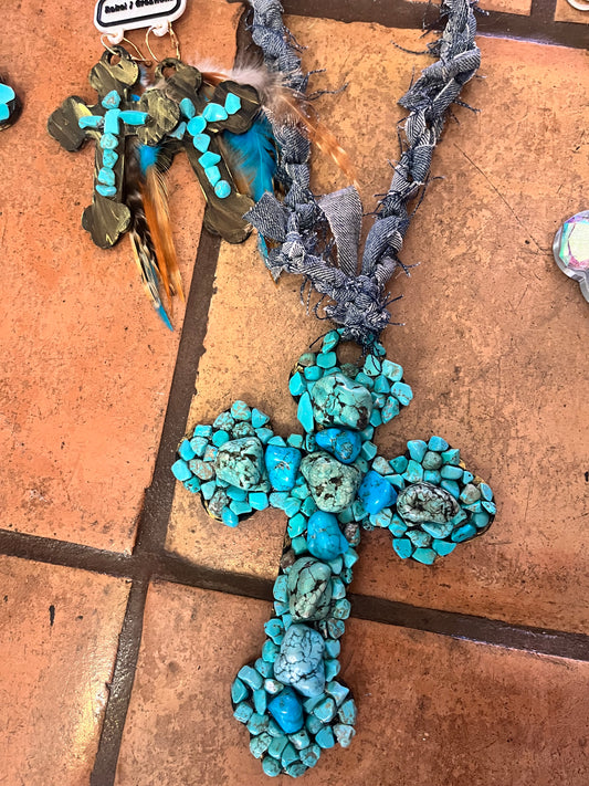 Pre order 8 inch turquoise cross set